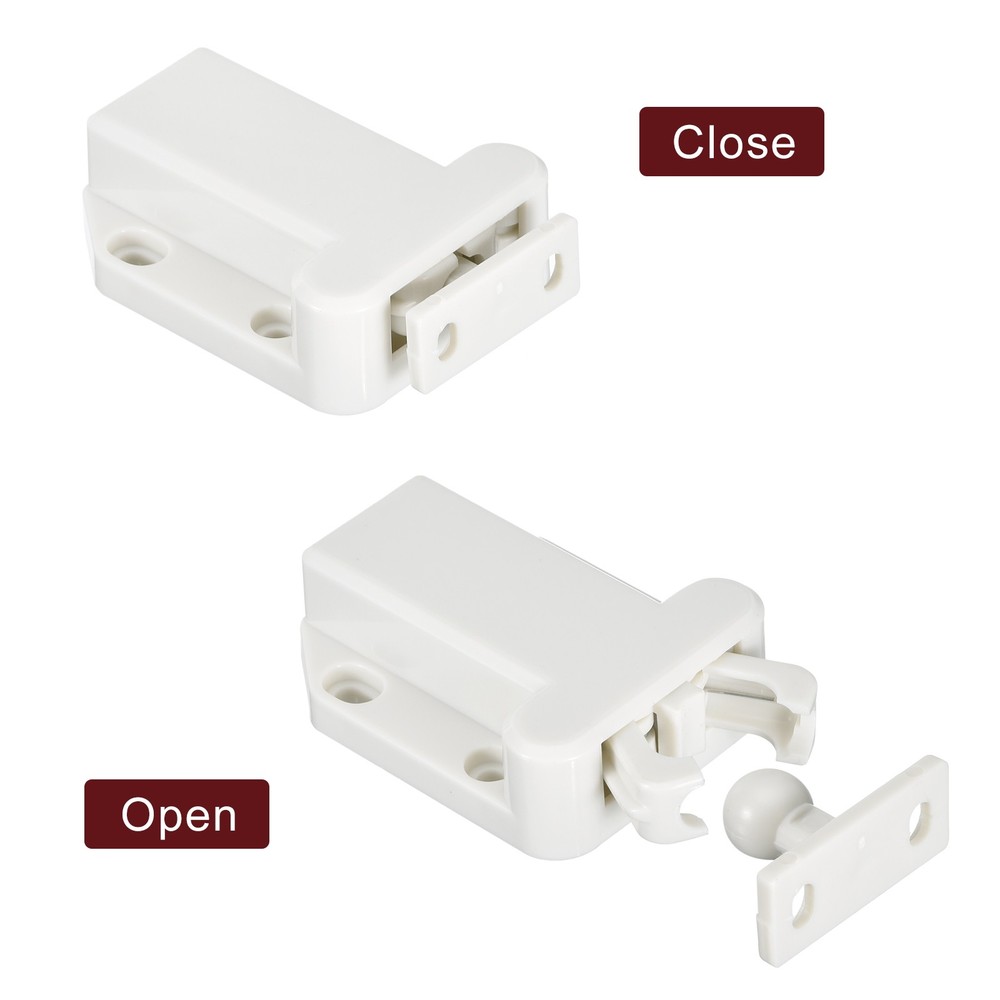Push Latch Touch Latch 4Pcs Push to Open Door Latch Self-Locking Latches, White