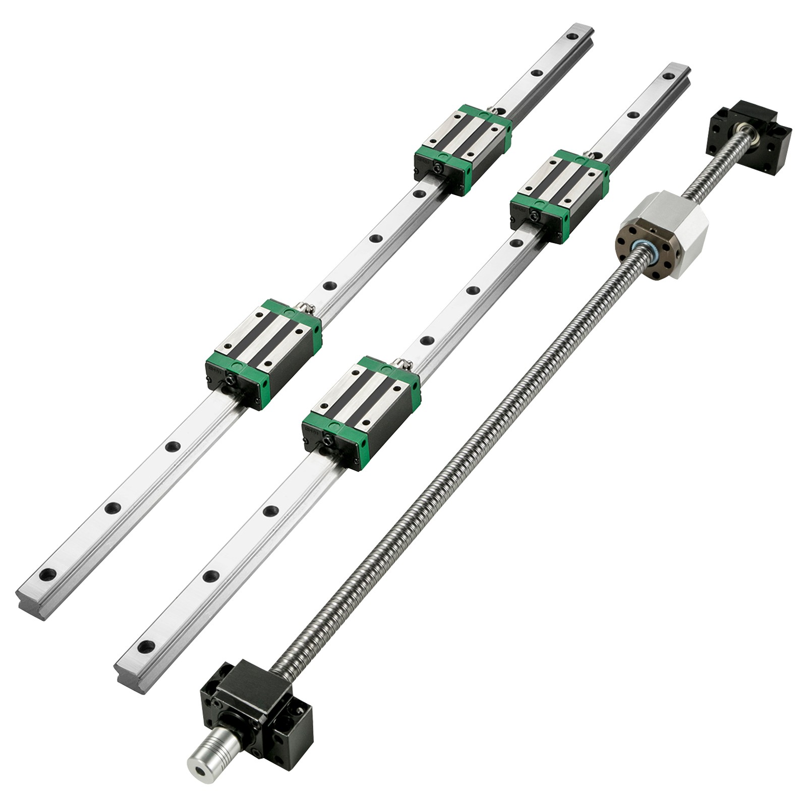 2X Linear Rails HGR20-1500mm 4X Blocks Ballscrew RM1605-1500mm BF12/BK12 CNC Set