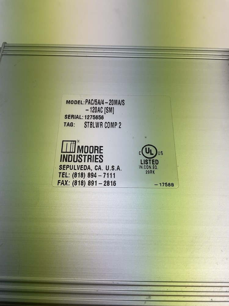 Moore PAC/5A/4-20mA/S AC Current Transducer STBLWR COMP2 NEW