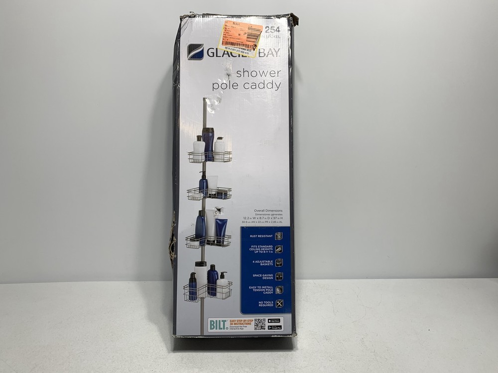 Glacier Bay 503 254 Shower Pole Caddy with Adjustable Baskets