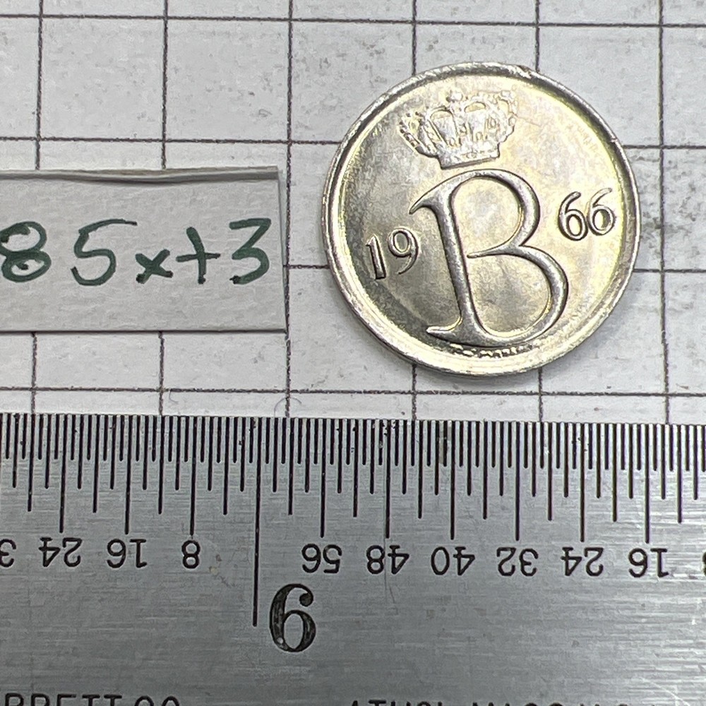 1966 Belgium 25 Centimes - Beautiful Coin