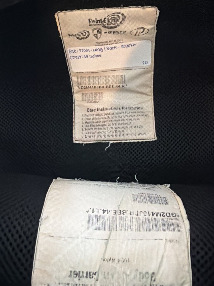 Point Blank Load Bearing Vest Body A W/ Inserts (NO Plates)