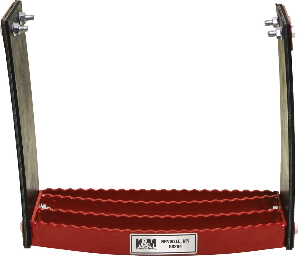 KM Universal Bolt-On Flex Step - Red flexible step for tractors