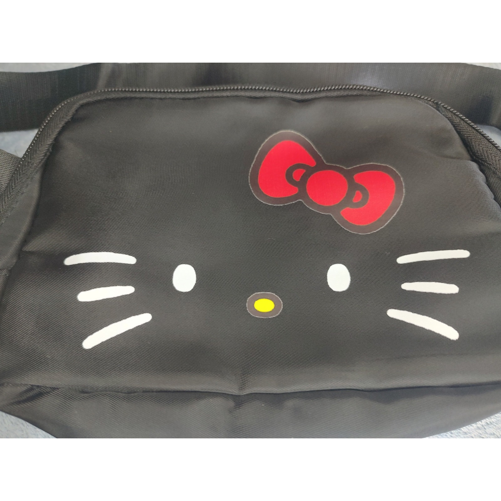 HELLO KITTY Chest Waist Bag Nylon Black New
