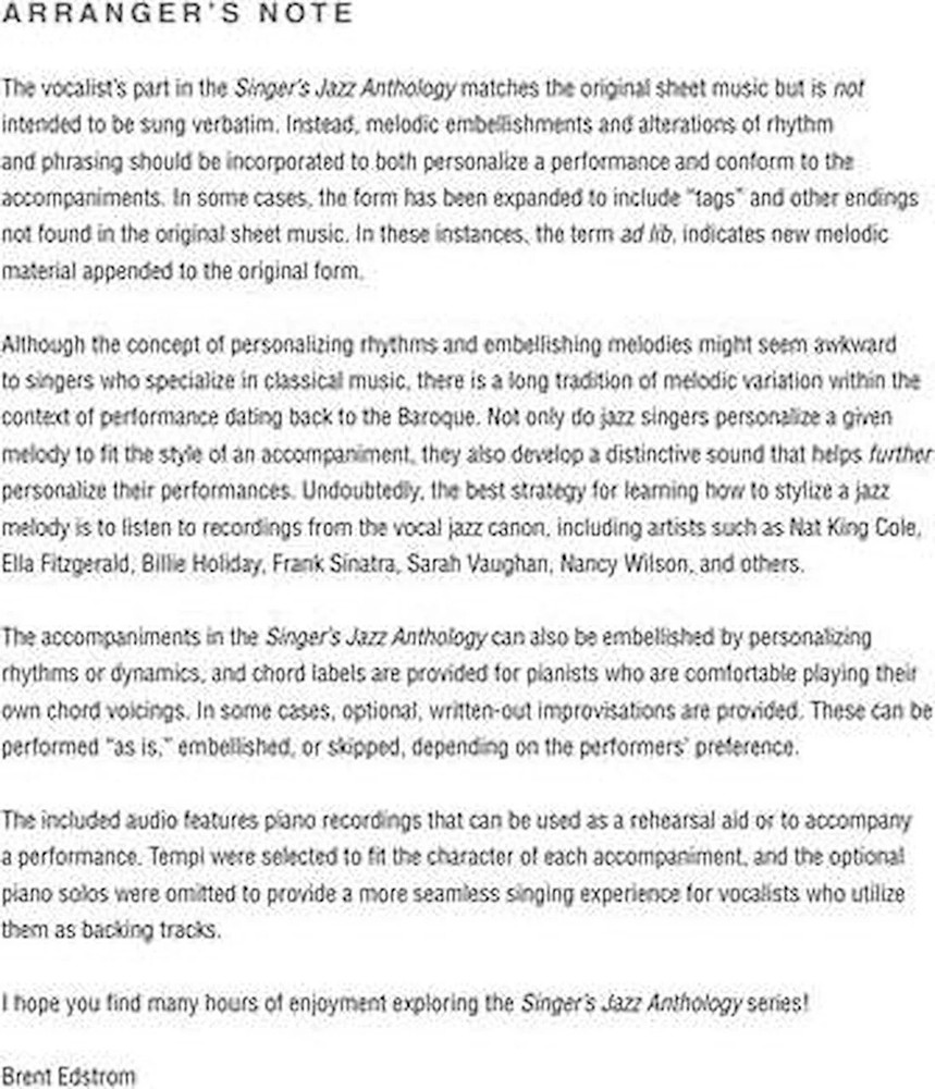 Christmas Standards - Singer's Jazz Anthology