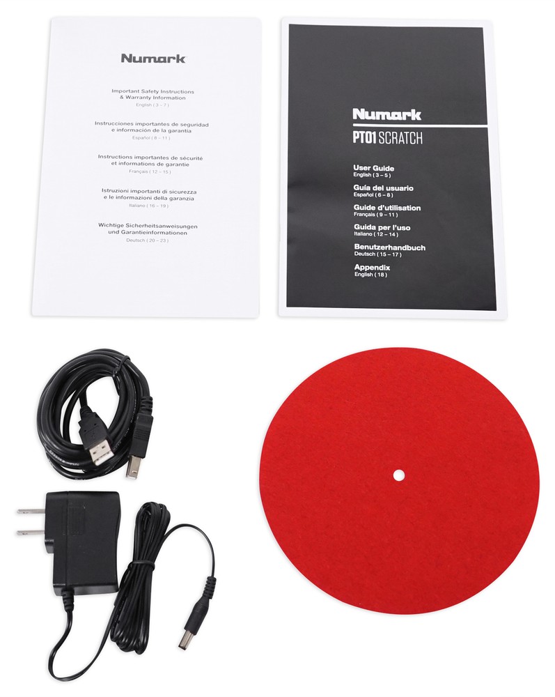 Numark PT01 Scratch Portable DJ Turntable w/Scratch Switch+Speaker USB/AUX/RCA