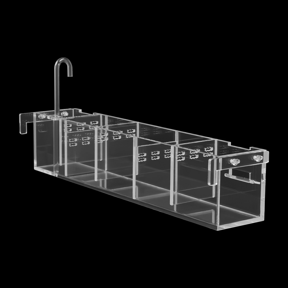 Transparent External Hang On Filter Box 5Grids Acrylic Aquarium Fish Tank Box