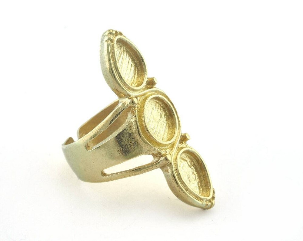 Ring Adjustable Ring Bezel Raw brass (18mm 7.5US inner size - Adjustable ) 3289