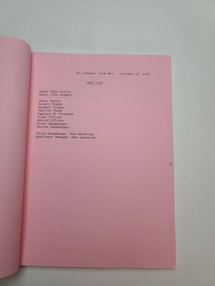 THE X-FILES / Greg Walker 2000 TV Script, Michael Bowen, James Franco "Surekill"
