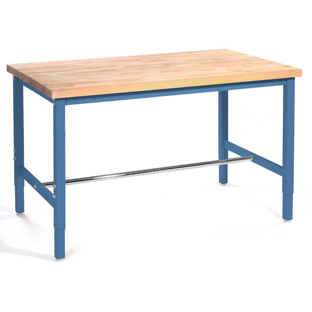 Production Workbench - Birch Butcher Block Square Edge - Blue 72"W x 36"D