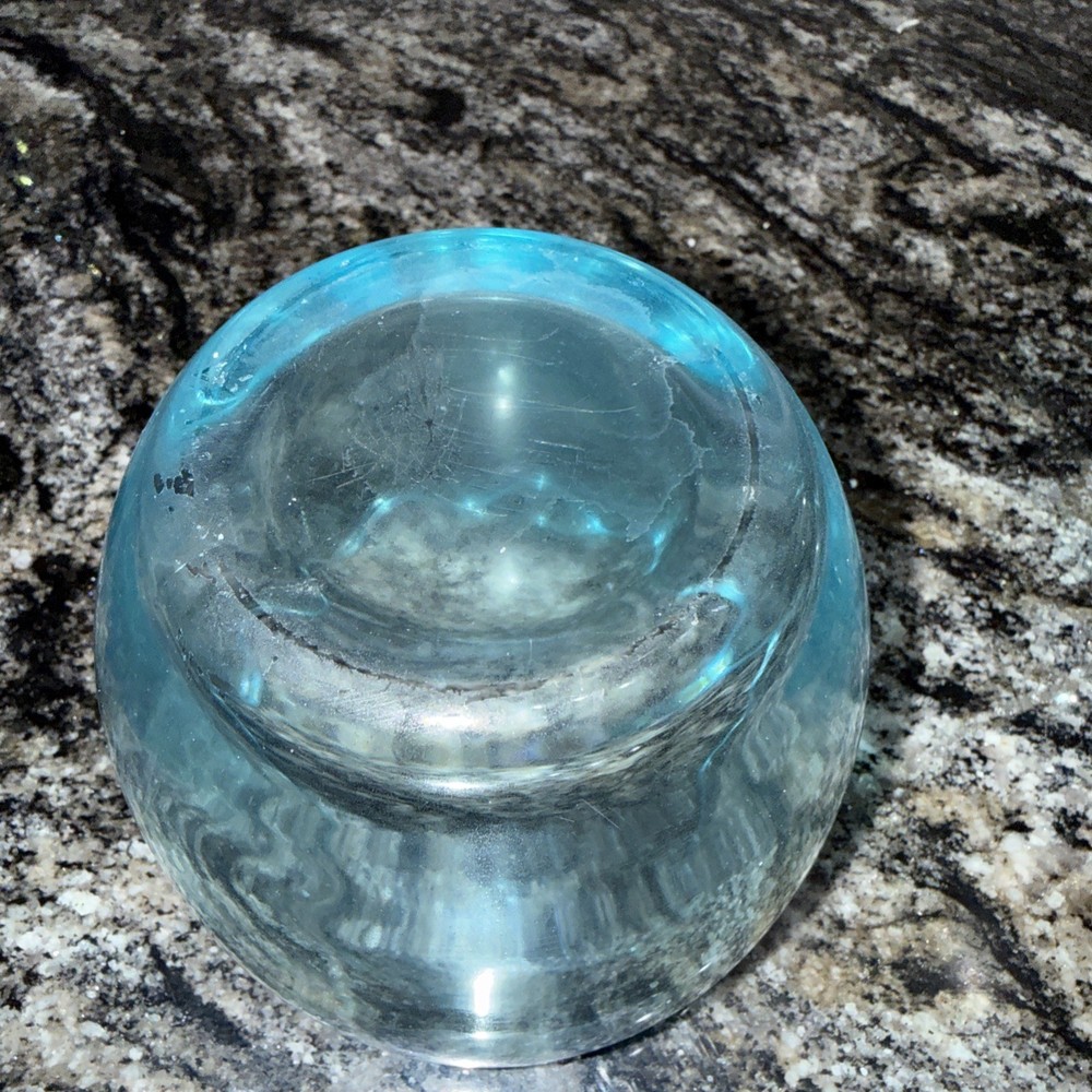 Light Blue Glass Easter Egg Candy Dish Vintage