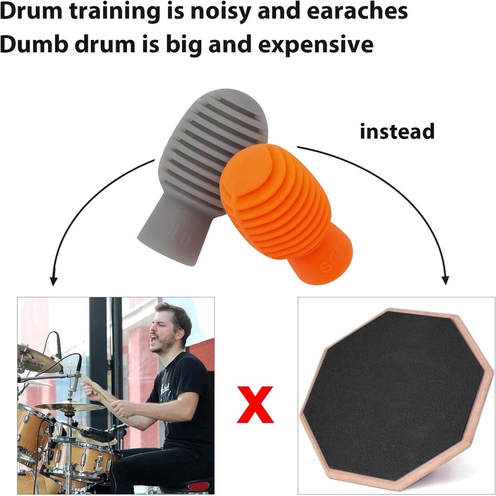 4 Pack of Lightweight Drumstick Silent Tips - Convenient Practice Accessory
