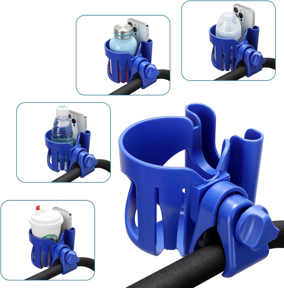 Universal Cup Holder Stroller Cup Holder W/ Phone Holder 360° Rotatable Large