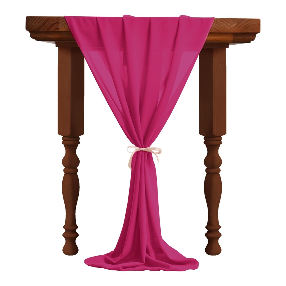 Chair  Chisel Berry Chiffon Table Runner, 29x120 in, Waterproof, Wind-Proof