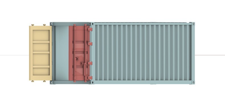 3D Printing 1/72 Double-door logistics container Model Unpainted