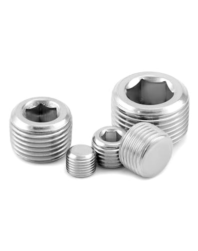 304 Stainless Steel Pipe Fitting Kit Hex Countersunk Plug Assortment Set with