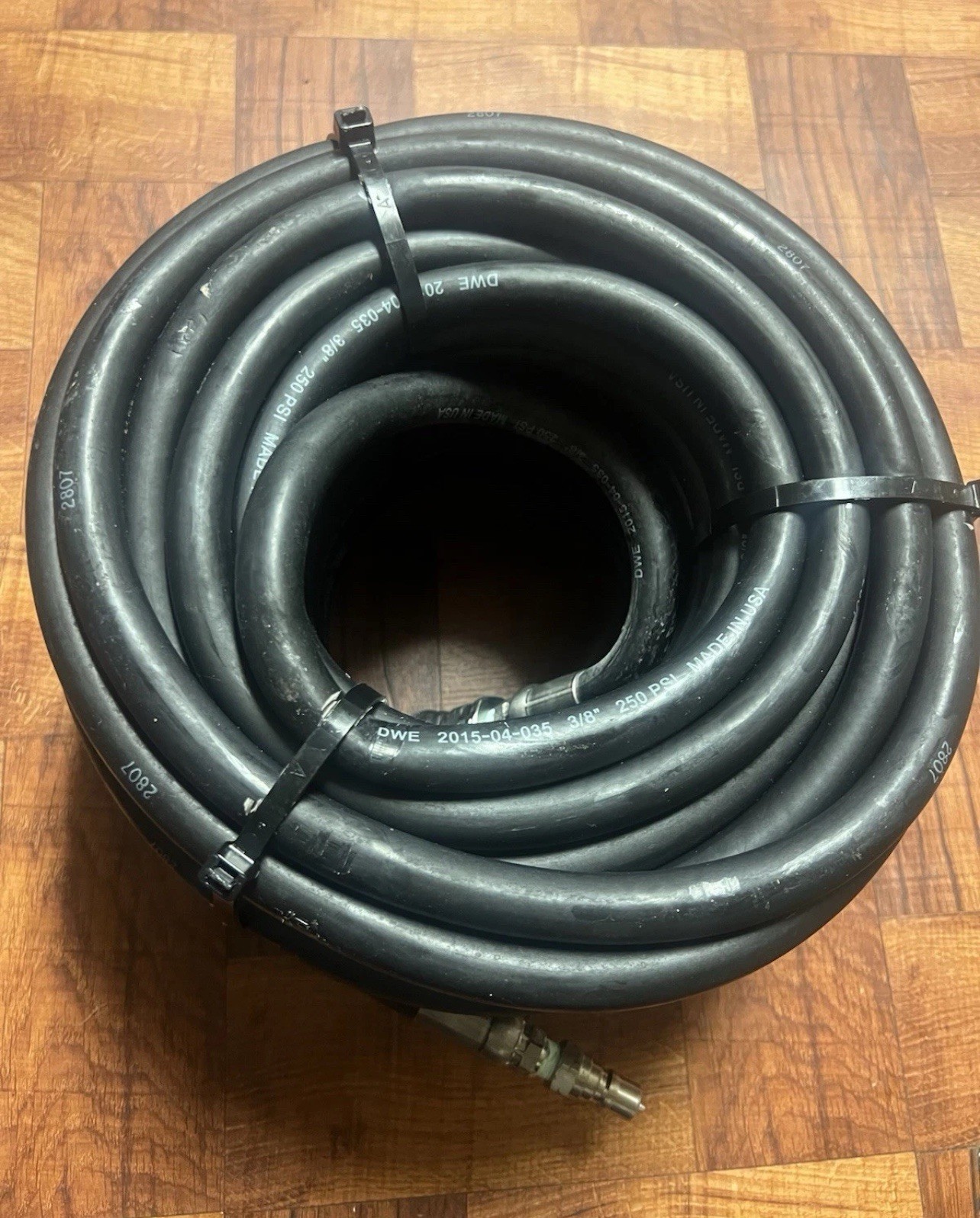 DWE 150’ Breathing Air Hose 250 PSI 3/8" w/ PARKER Quick-Connect SS Fittings NEW