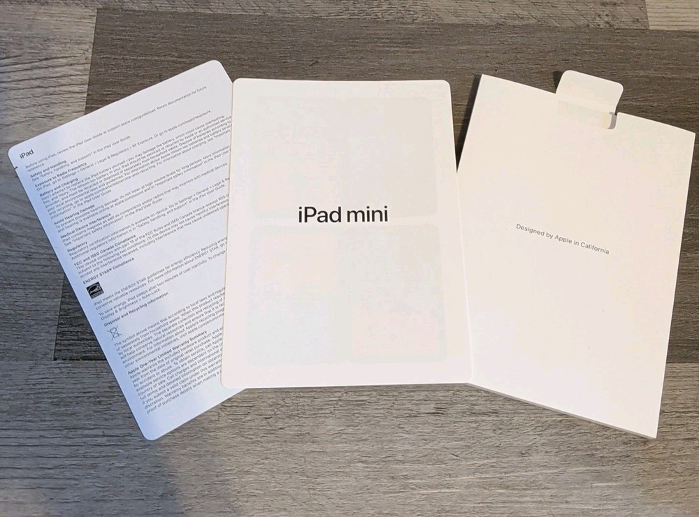 Apple iPad Mini A2993 (A17 Pro) EMPTY BOX ONLY 128 GB Space Gray With Inserts