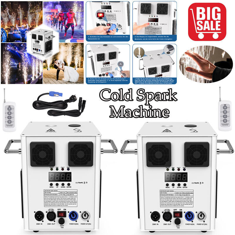 700W Cold Spark Machine Firework Stage Effect DMX Wedding with Flight Case