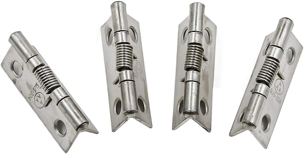 Spring Hinge Self-Opening 1.5 Inch Stainless Steel - 4 Pack