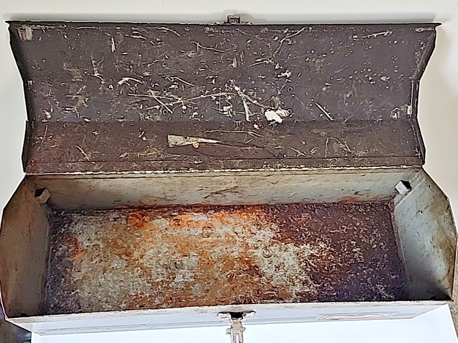 Vintage S-K Wayne Coffin Metal Gray Tool Box 17.5"L X 6”H X 6”D