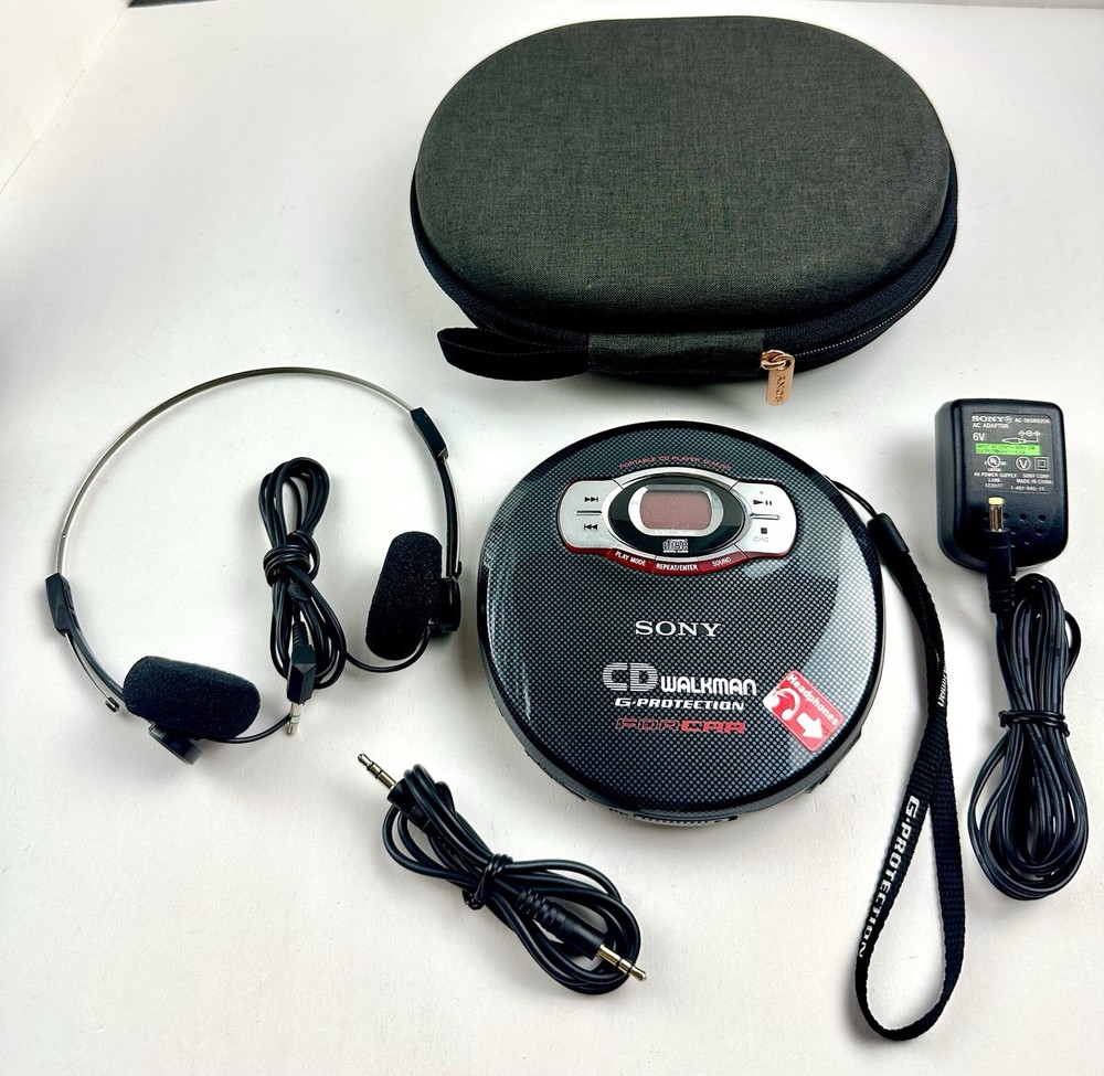 Sony CD Walkman D-MJ95 Portable CD Player, W Bundle, ( Tested ) Read Decription