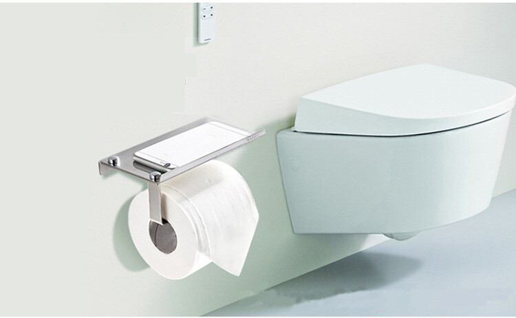 Hot Sale Wall Mounted Toilet Paper Holder with Mobile Phone Shelf Holder