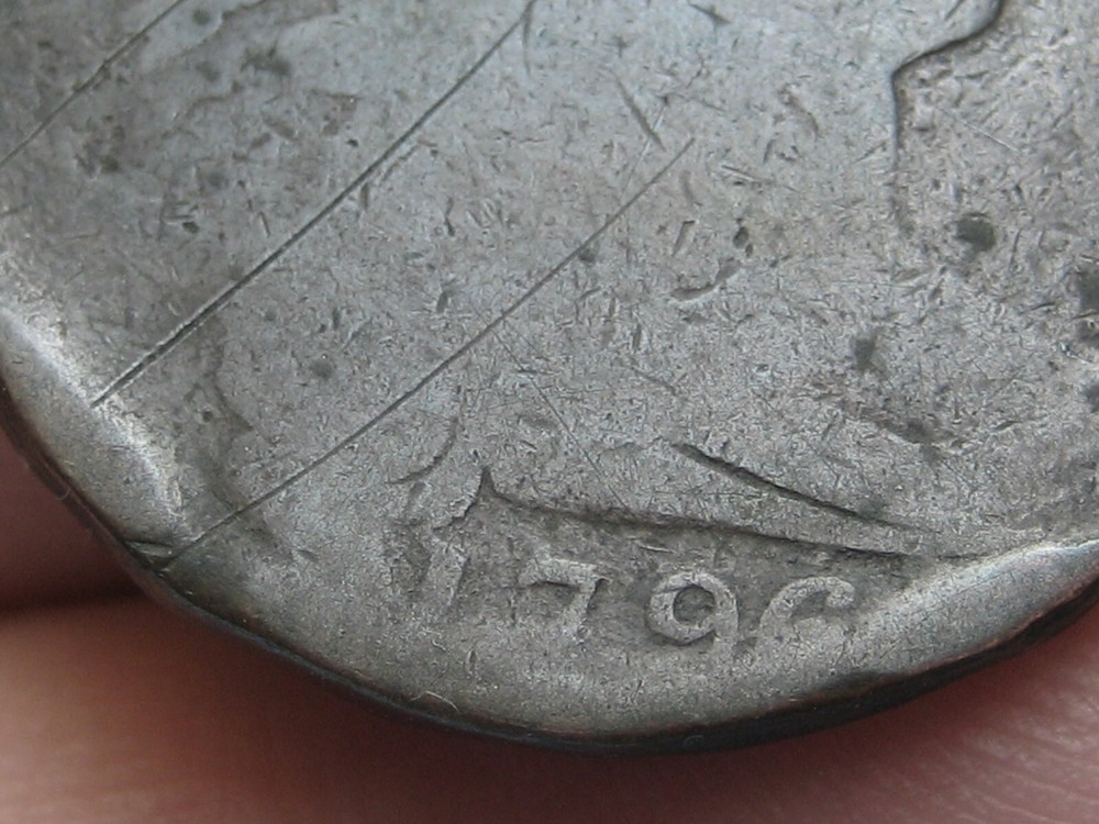 1796 Draped Bust Large Cent Penny- Spooned