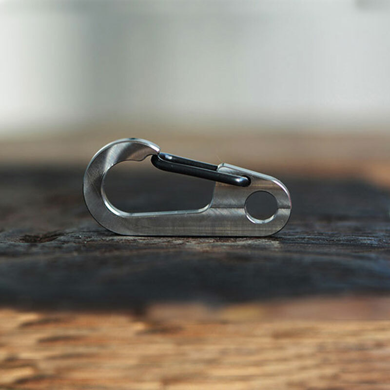 TITANER Titanium Keychain Carabiner Snap Hook Flashlight Hanging Buckle EDC Tool