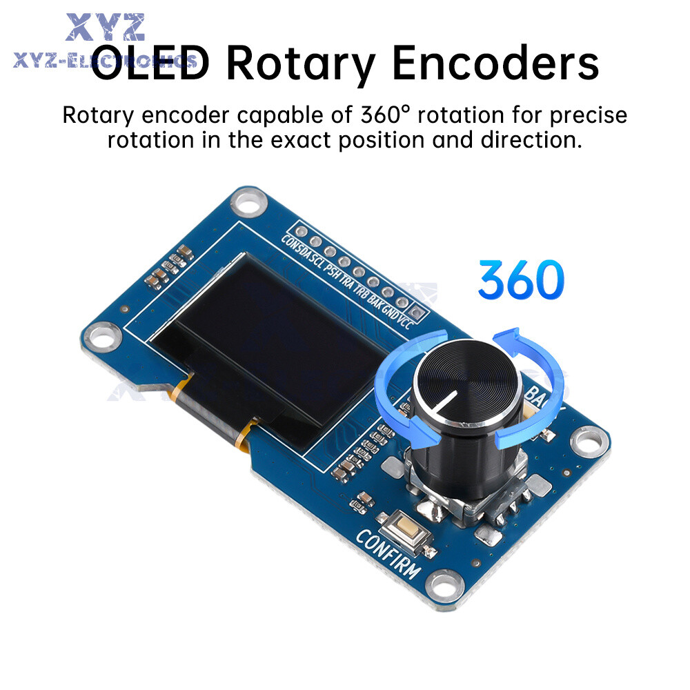 0.96-inch/1.3-inch OLED Display Screen EC11 Rotary Encoder Module IIC Interface