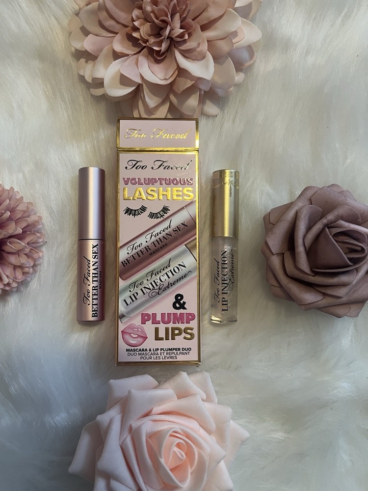 Too Faced Voluptuous Lashes & Plump Lips Mascara & Plumping Gloss  Set