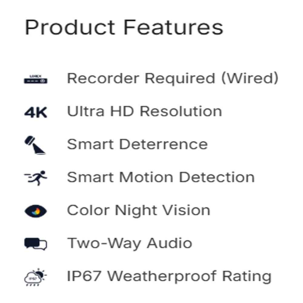 (3) Lorex E892AB 4K Ultra HD Smart Deterrence IP Security Camera w/Smart Motion