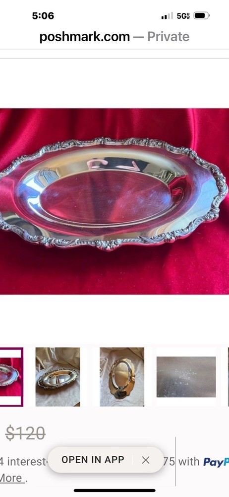 Poole Silver Lancaster Rose Small Serving Tray