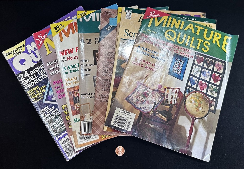 8 MINIATURE QUILT Back Issue Magazines - Quilting