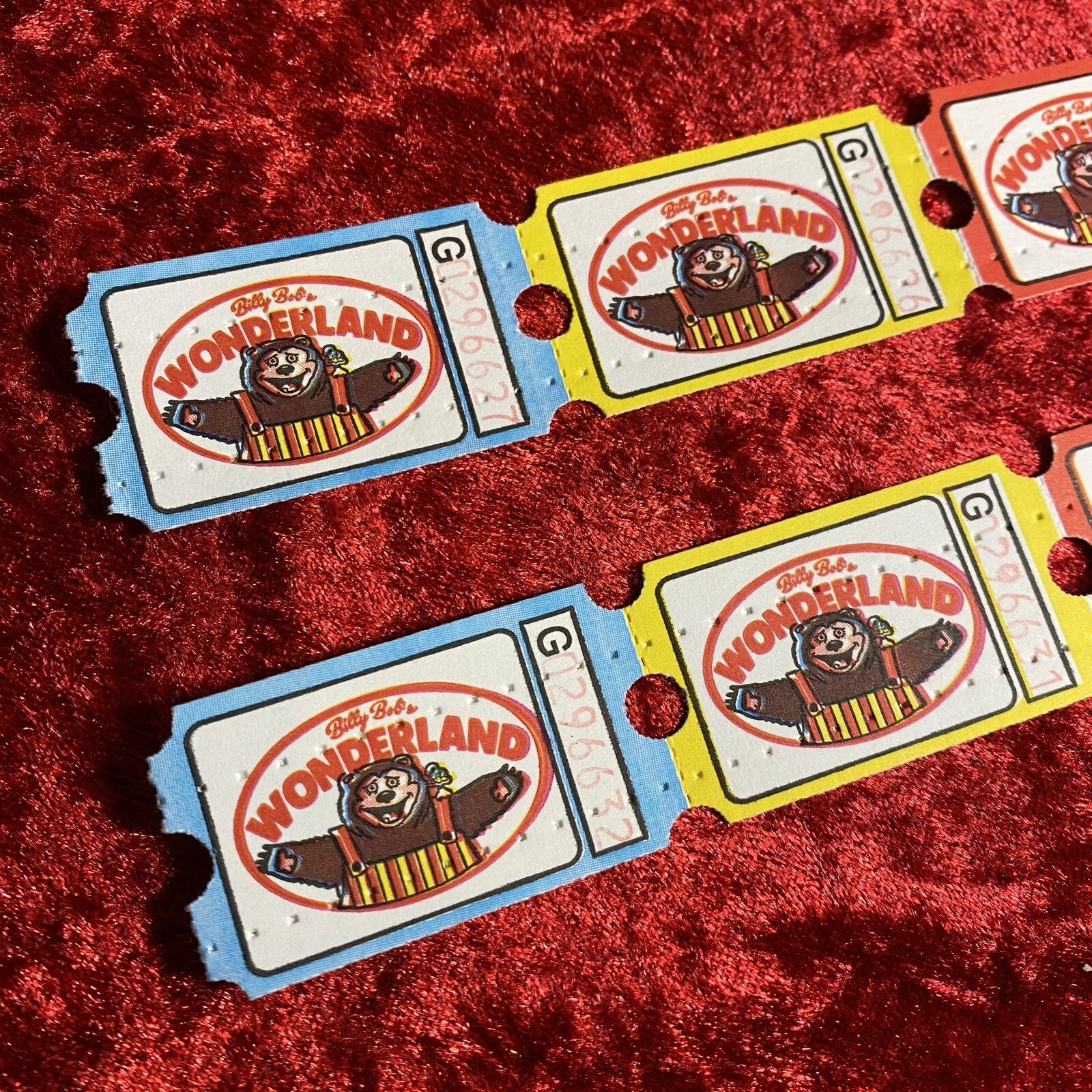 Lot Of 10 Billy Bob’s Wonderland Tickets Rock-afire Explosion / ShowBiz Pizza