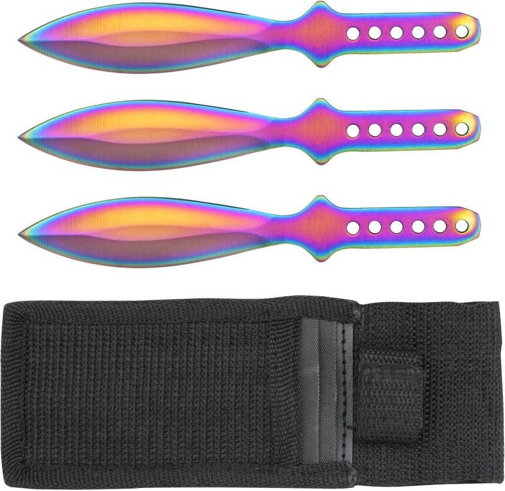 Master Cutlery SC 3 PCS Set Rainbow Color Throwing Knife