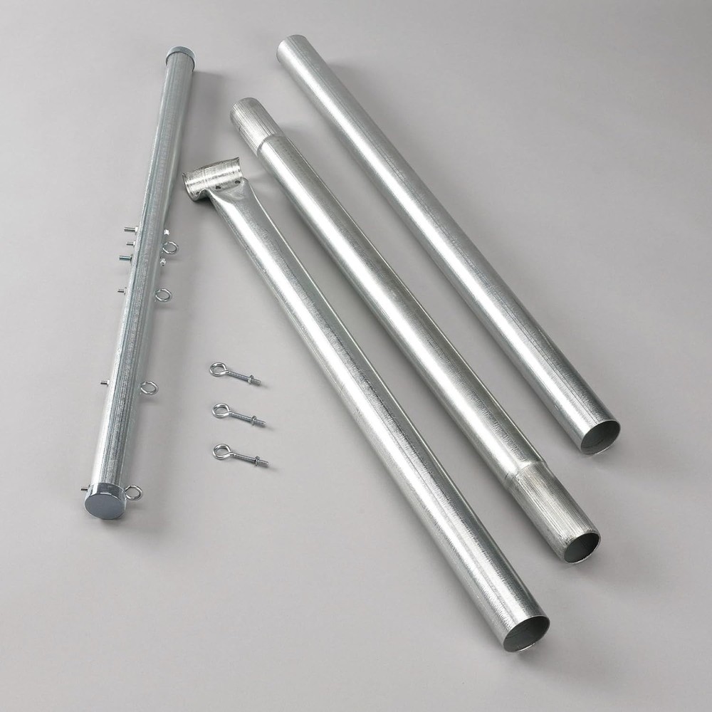 Steel Outdoor Clothesline Single T-Post, Silver