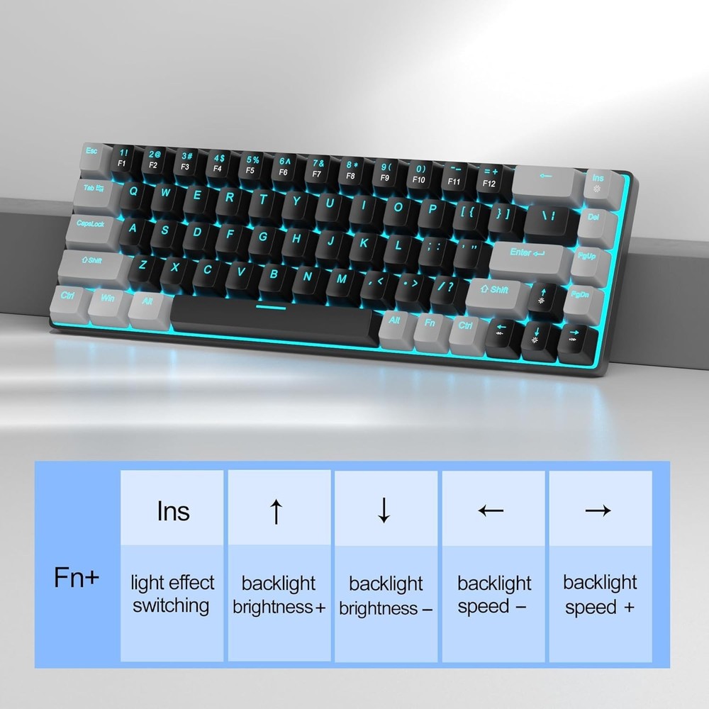 Space-Saving 68 Keys Mechanical Gaming Keyboard with USB Connectivity - MK-Box