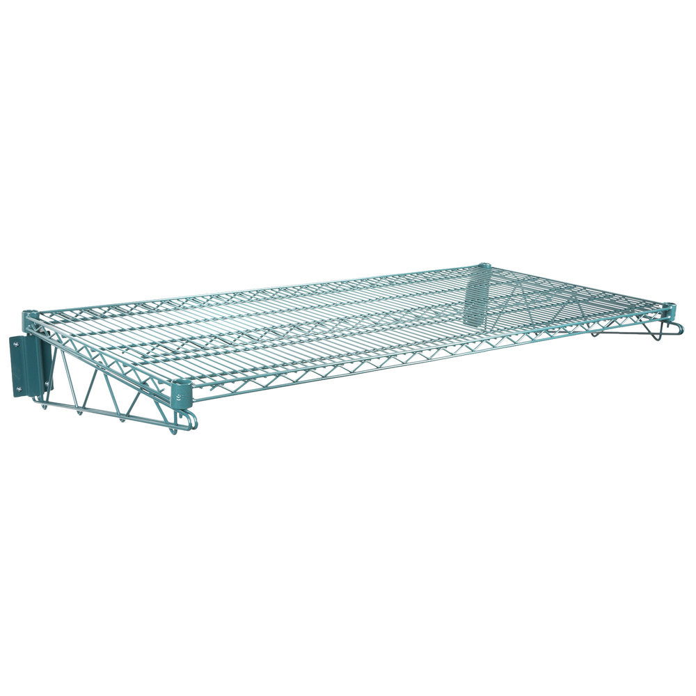 24" x 48" Wall Mount Green Epoxy Wire Shelf Rack Commercial Restaurant Pot NSF