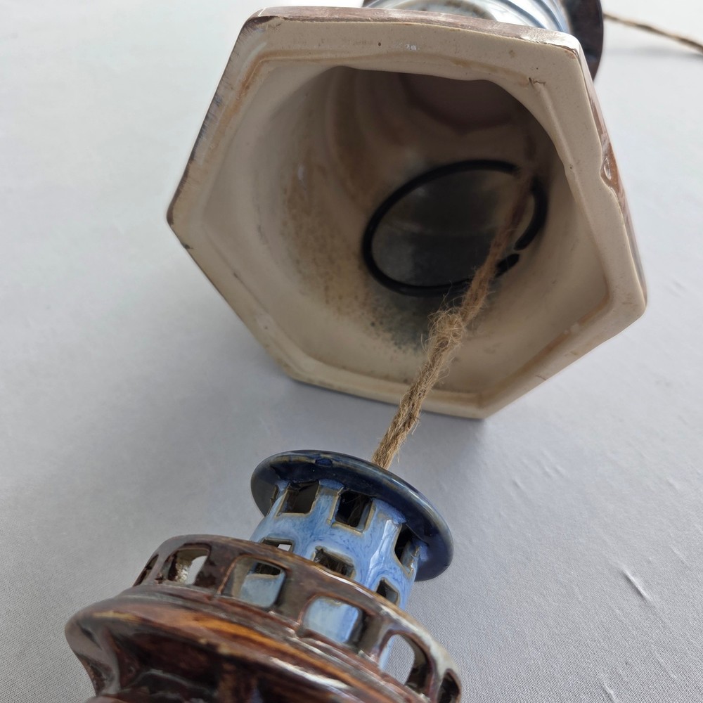 Lighthouse Wind Chime Rain Chain Ceramic Hanging Beach Nautical Decor Gutter