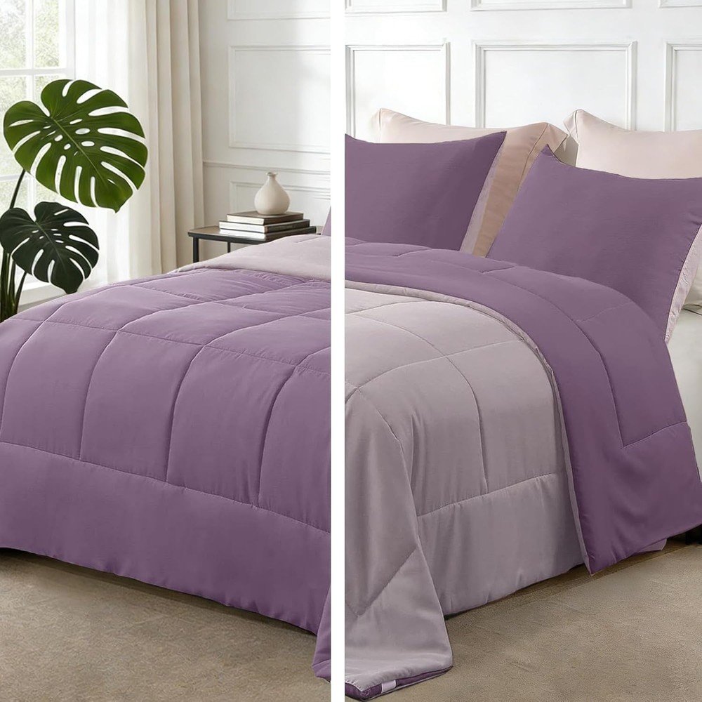 Lightweight Reversible Queen Size Comforter Set Down Alternative Comforter