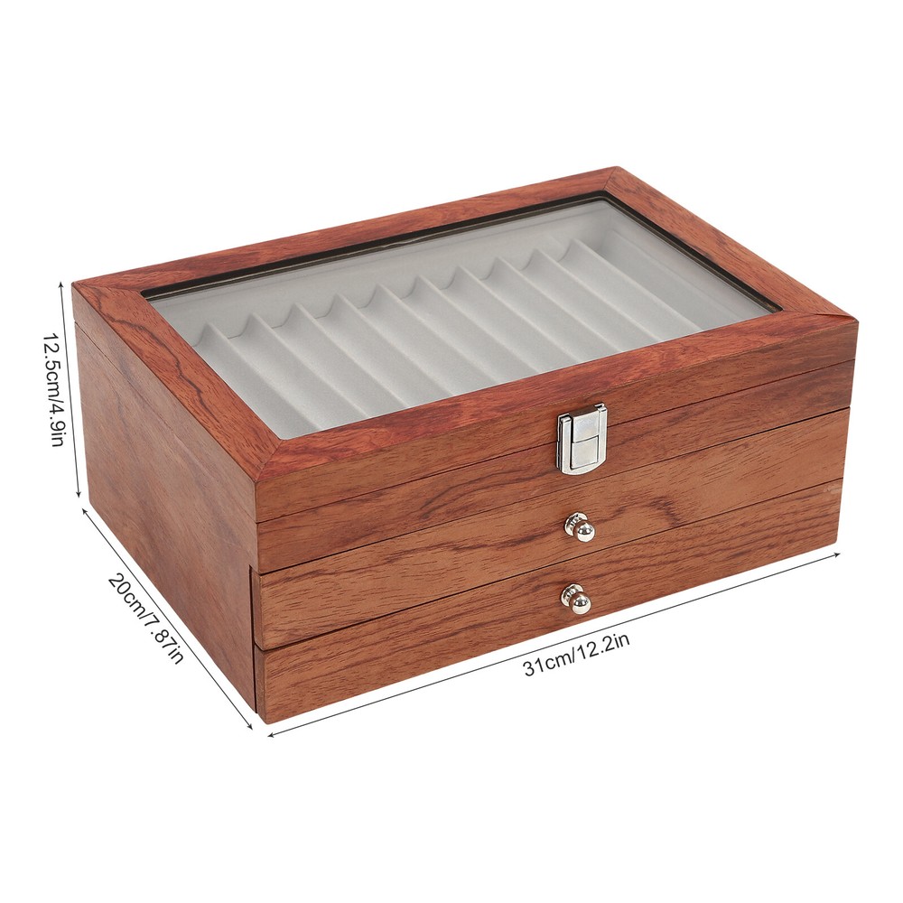 Log Color Pen Display Case 34 Slots Pen Display Case Holder Rectangular Retro US