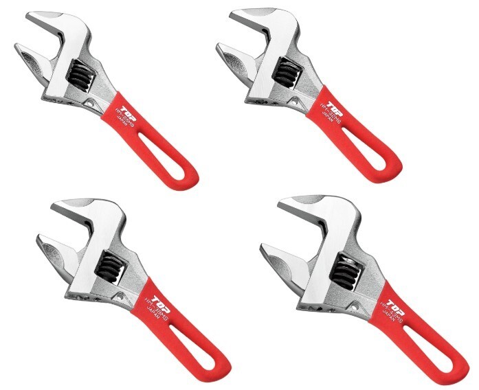 TOP Short Work-Wide Adjustable Wrench  Red HM-MSR made in Japan