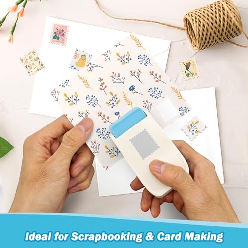 Stamp Punch for Crafting, 1 x 0.8 Inch Rectangular Postage Stamp Punch, Craft