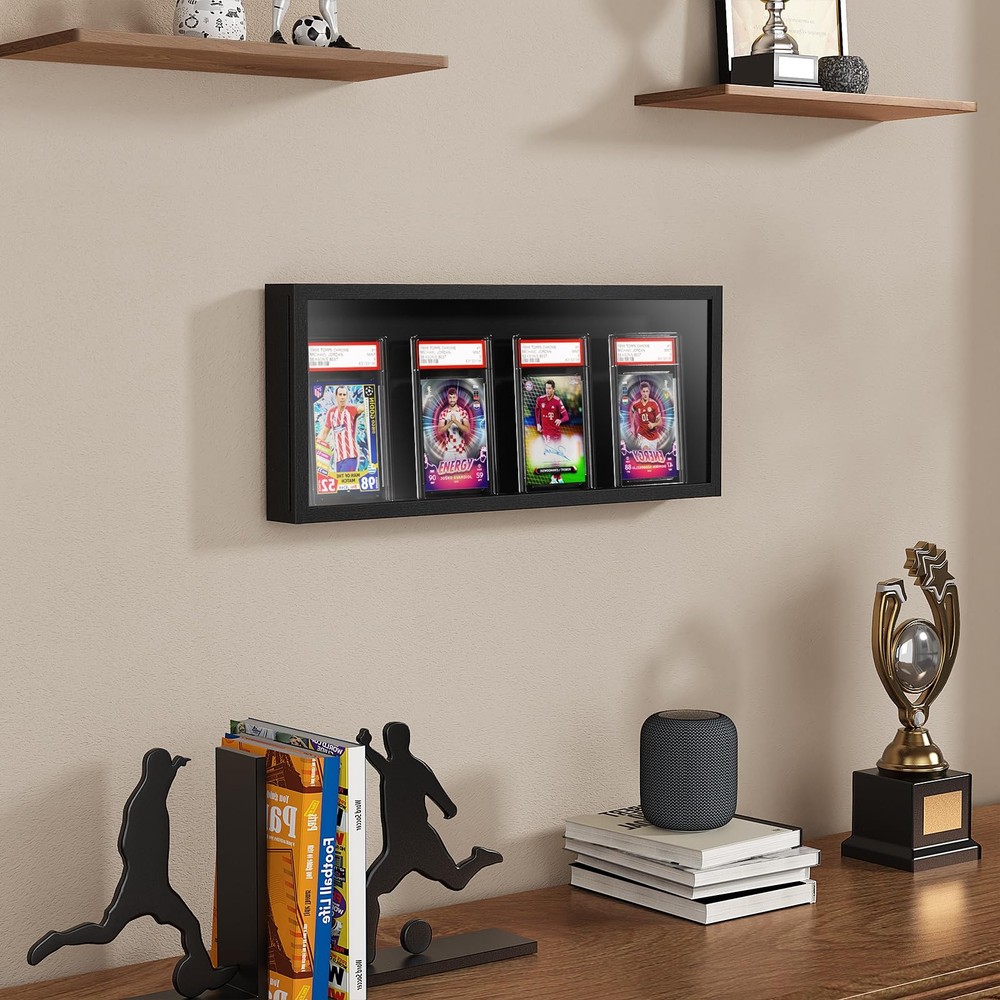Emfogo Card Display Case, Trading Frame Wall 1 Pack, Black