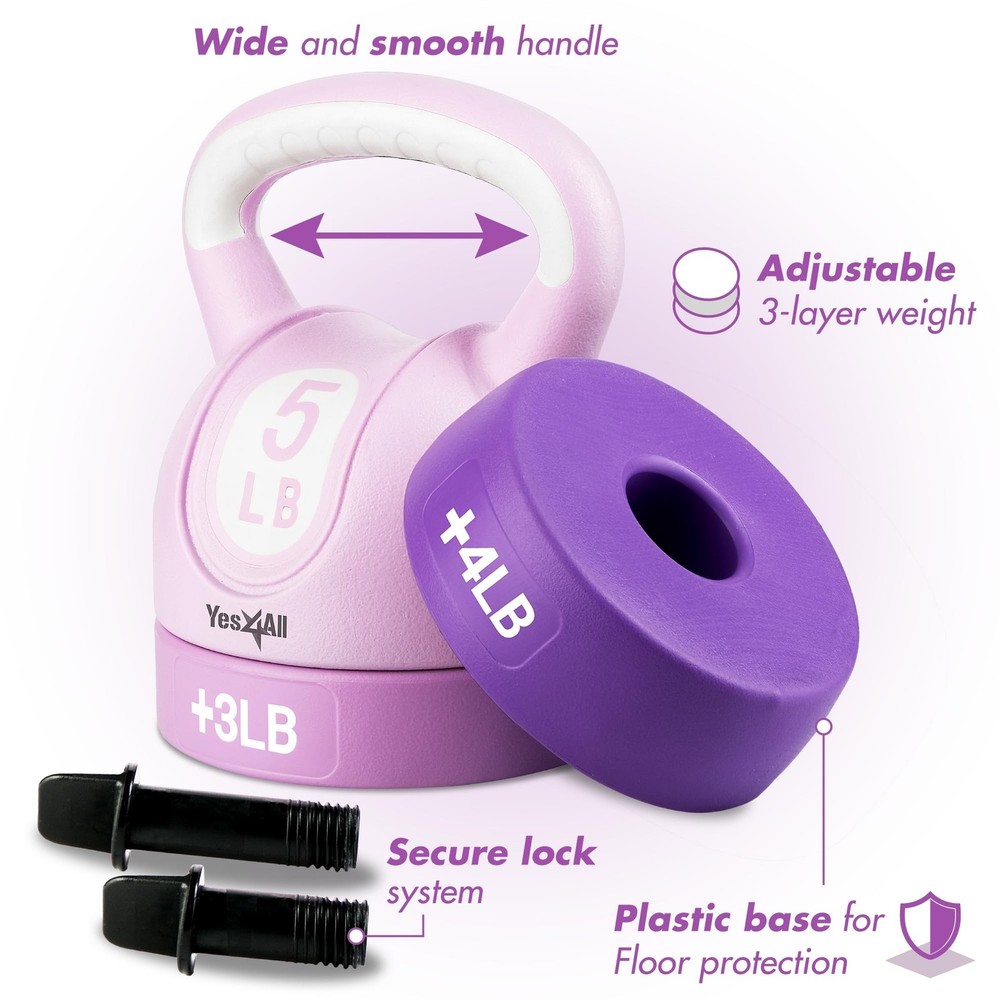Yes4All Kettlebell Sets - Adjustable Kettlebell Set for Strength Training - K...
