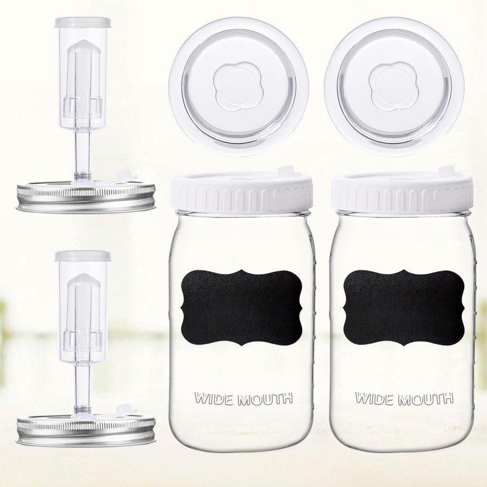 32 oz Fermentation Jar,2 Pack Fermentation kit with Fermenting Weights and Ai...