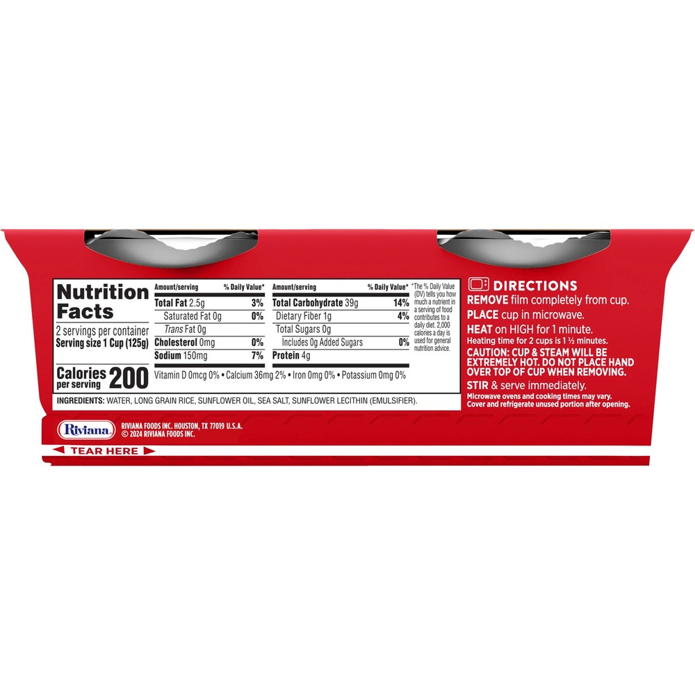 Microwaveable White Rice Cups Gluten Free