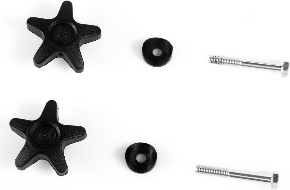 2 Sets of Universal Rollator Walker Replacement Knobs - Durable Black Plastic