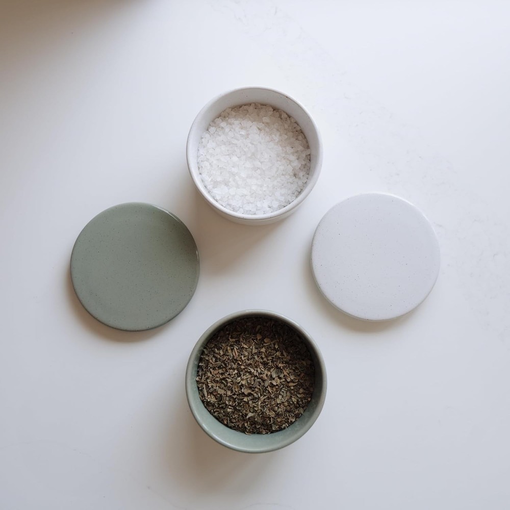 Beautiful Ceramic Salt Cellar with Lid - Spacious Container for Your Kitchen ...